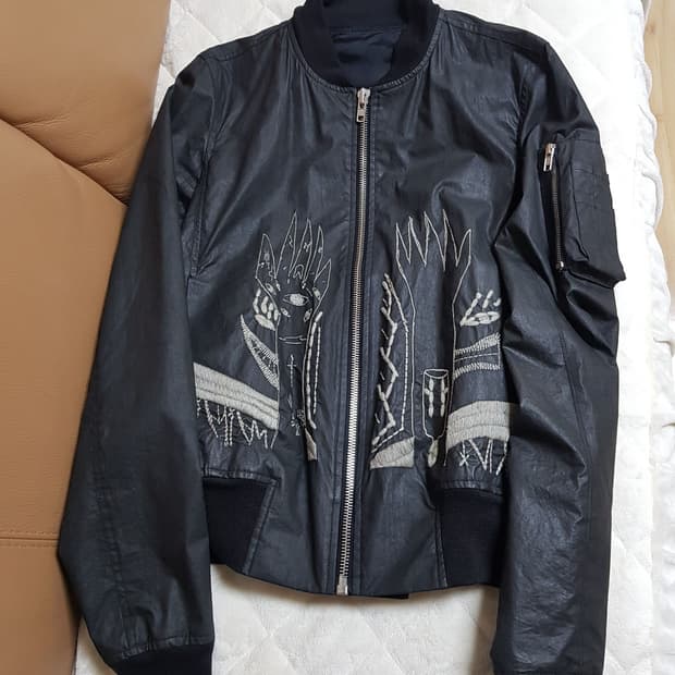 릭오웬스 자수 플라이트 봄버 자켓