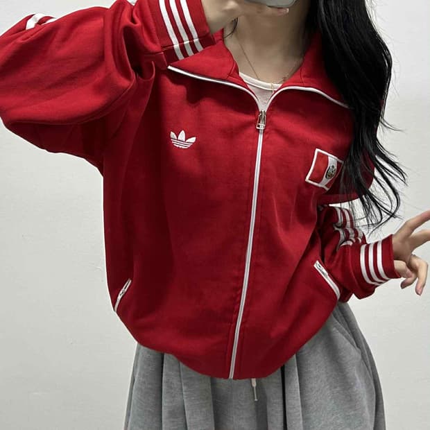 아디다스 00s 페루 파이어버드 흰빨 화이트 트랙탑 희귀져지(XL)