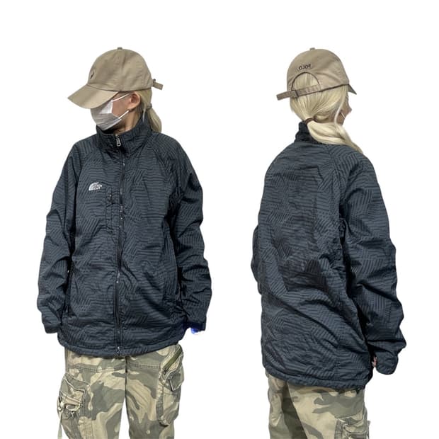 노스페이스 차콜 로고 바람막이 자켓 XL