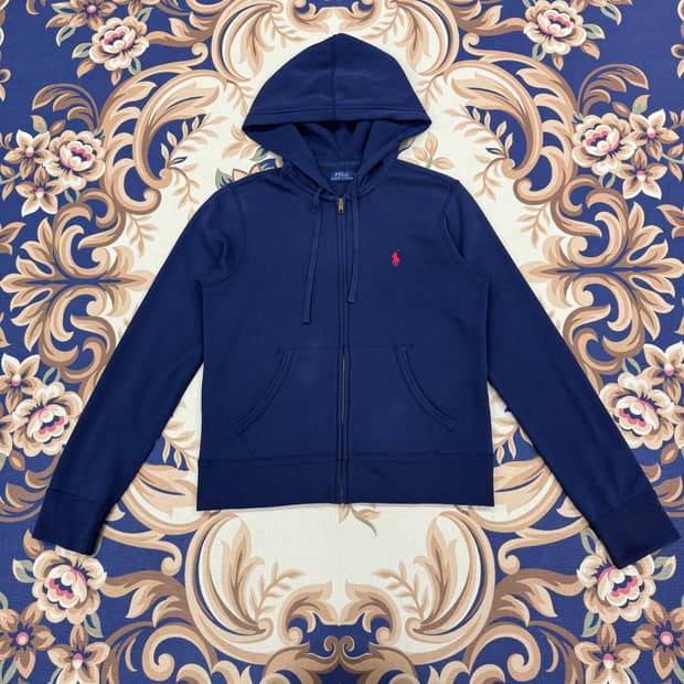 (우먼즈L)폴로 랄프로렌 후드집업티셔츠(네이비)