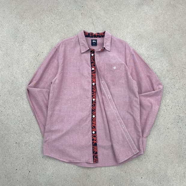 스투시 레터링 밴드 포켓 셔츠