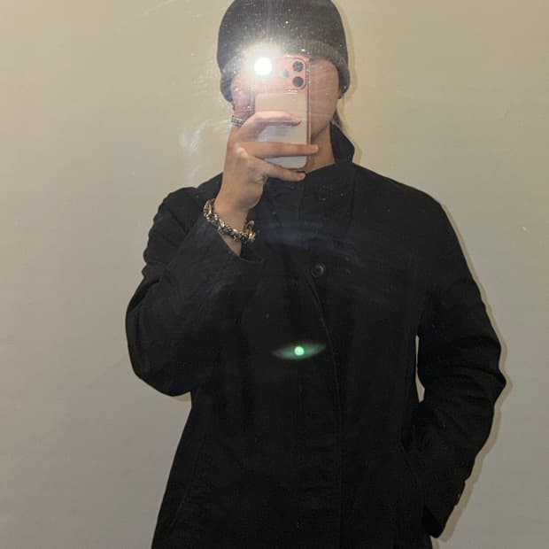 빈티지 하이넥 버튼 하프코트