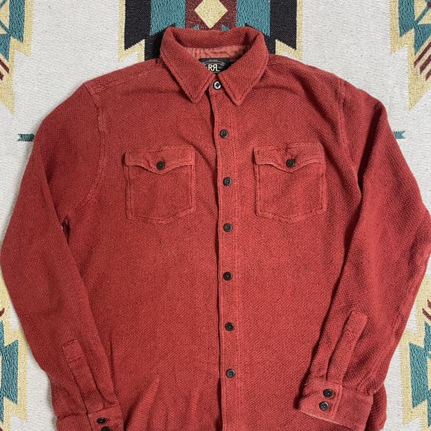 RRL 브릭 컬러 코튼실크 셔츠자켓(L)