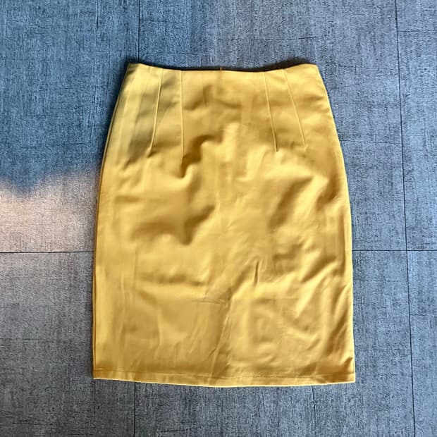 일본빈티지 하구미모리걸 할메카지 노팅힐 미디스커트 옐로우