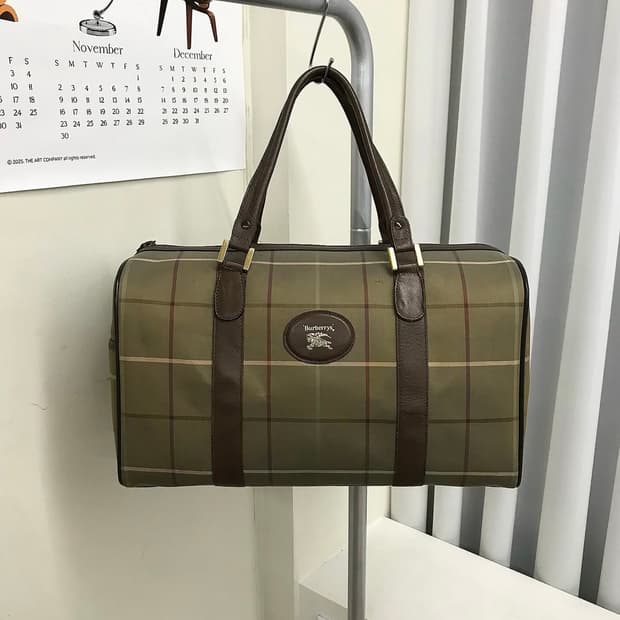 버버리 로고 체크 보스턴백