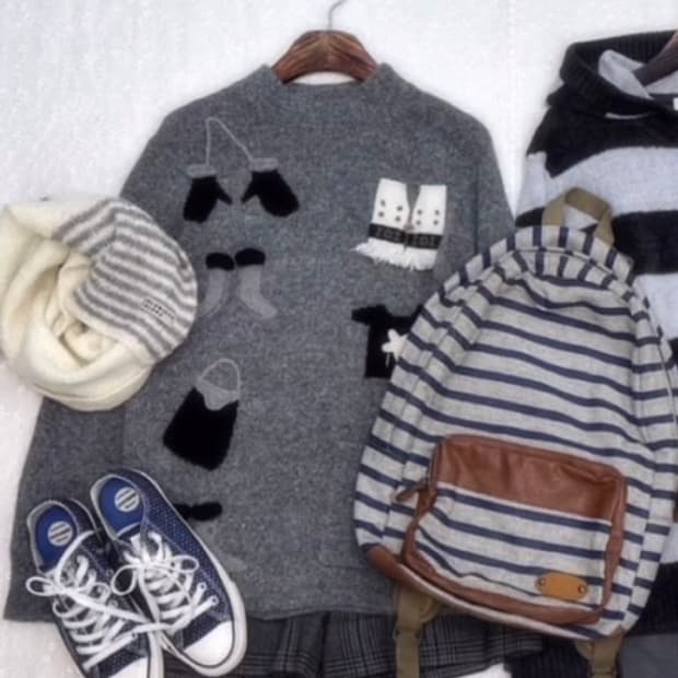 미착용) 빈티지 겨울 니트 패치니트 모리 모리걸 사와코 패치