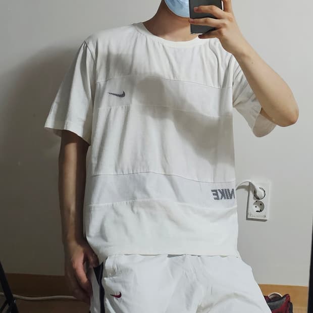 나이키 올드스쿨 망사 면 반팔 티