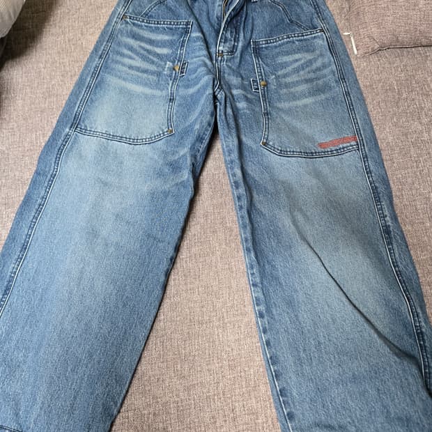 카락터 Army denim work pants / Mid blue