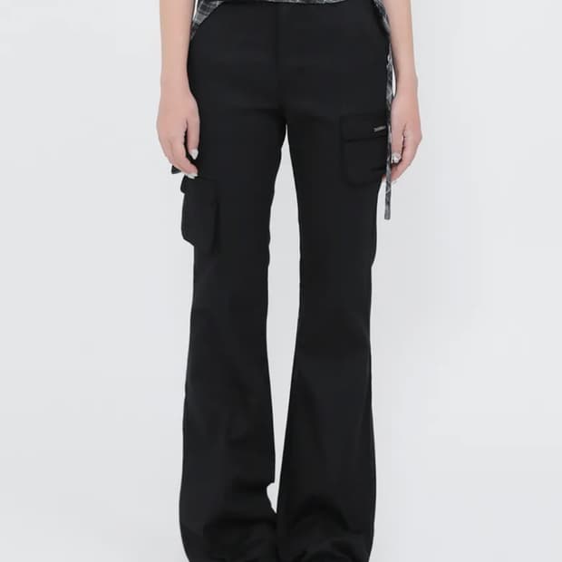 미세키서울 Line pocket cargo pants BLACK