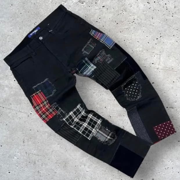 14fw 준야 와타나베 꼼데 패치워크 블랙 데님