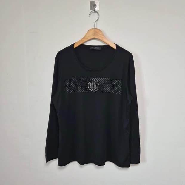 발망Balmain 블랙 비즈로고 Y2K 티셔츠 Free - T228