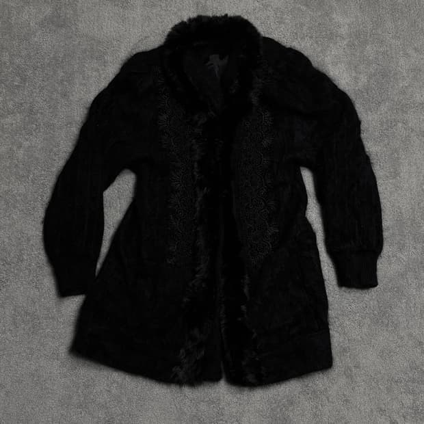 Vintgae Dark gothic punk fur jacket