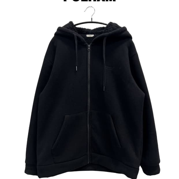 (XL) 폴햄 보아 플리스 후드집업 블랙