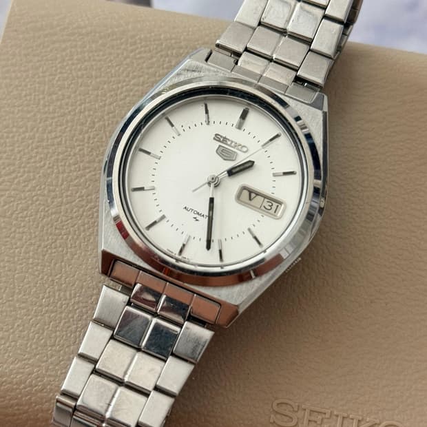 Seiko 세이코 5 Automatic White Diel
