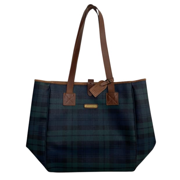 폴로 랄프로렌 90s 그린체크 쇼퍼백