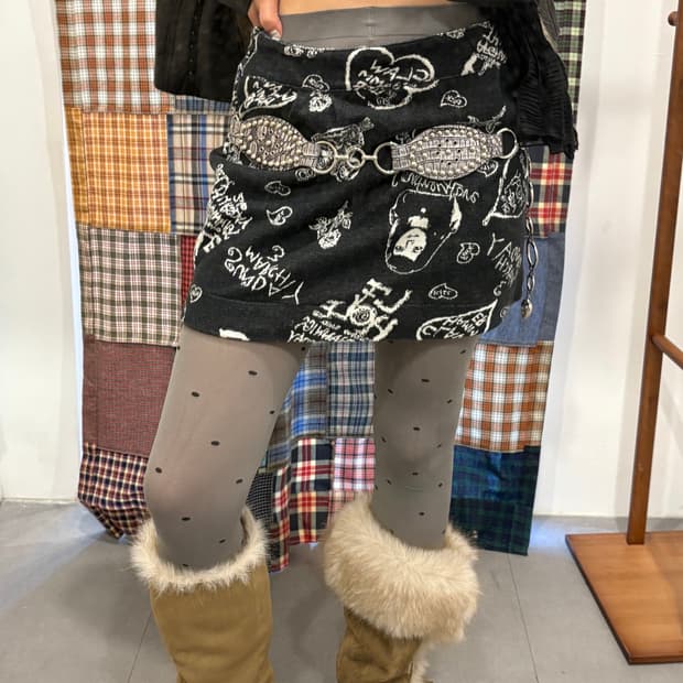 히스테릭글래머 패턴 밴딩 미니스커트