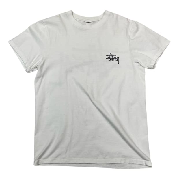 스투시 Stussy 화이트 스탁로고 반팔 티셔츠