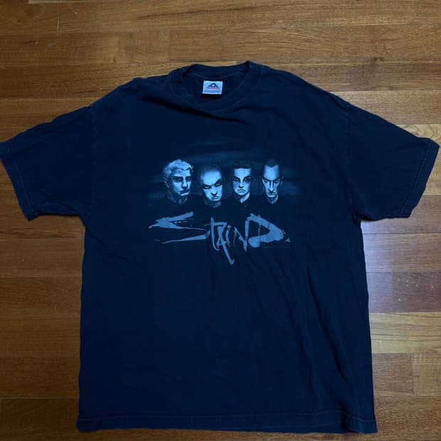 빈티지 스테인드 밴드티 xl