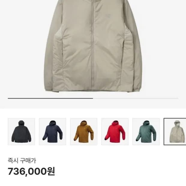 아크테릭스 아톰 헤비웨이트 후디 룬 베이지 색상입니다. L 사이즈이고, 