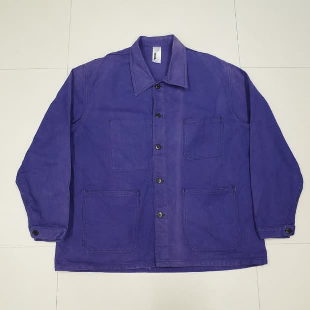 80s 프렌치 Barbe Bleue 페이디드 초어 워크 자켓 105