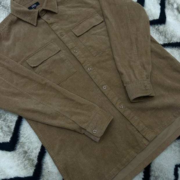 [XL]무신사스탠다드 코듀로이 오버핏 셔츠/더스티베이지