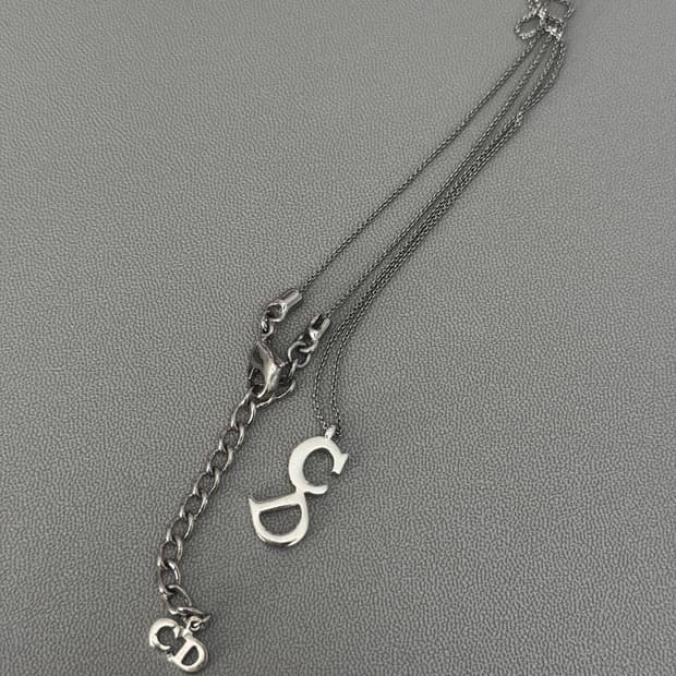 디올 Dior 빈티지 CD 로고 실버 목걸이