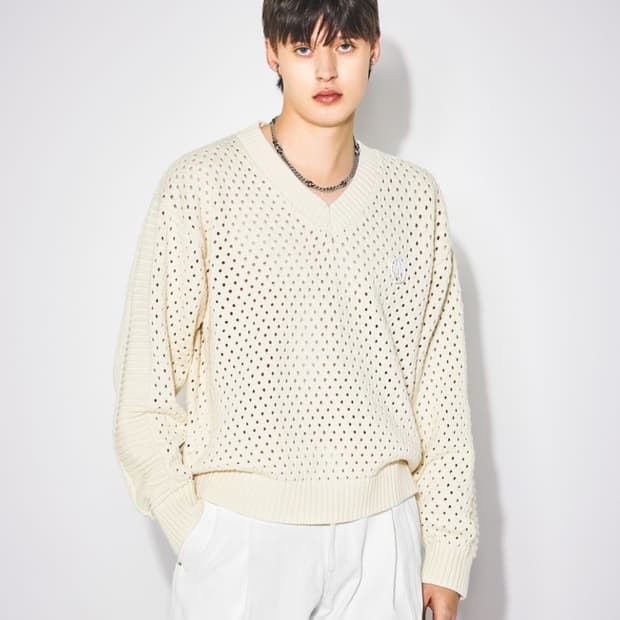 메종미네드 펀칭 니트 아이보리 L 