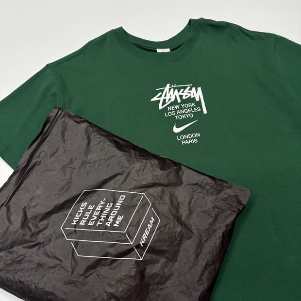 Nike x Stussy 나이키 스투시 월드투어 반팔 티셔츠 크림 새상품