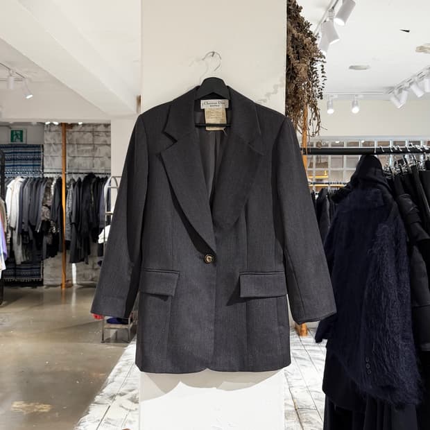 크리스찬 디올 부티크 차콜 울 블레이저