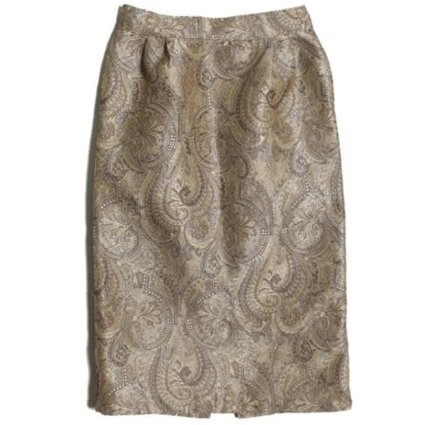 페이즐리 슬릿 롱 스커트