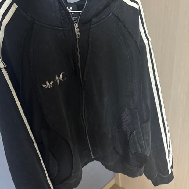 아디다스 떠그클럽 후드집업 블랙 xl