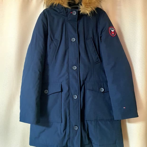 (새상품) 타미힐피거 네이비 여성 롱패딩 66