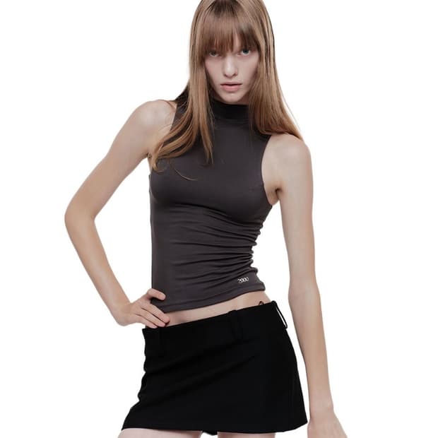 2000 아카이브스 모크넥 컨투어 탱크 탑 차콜