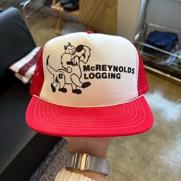 80s 데드스탁 미국 벌목 회사의 판촉용 트러커캡