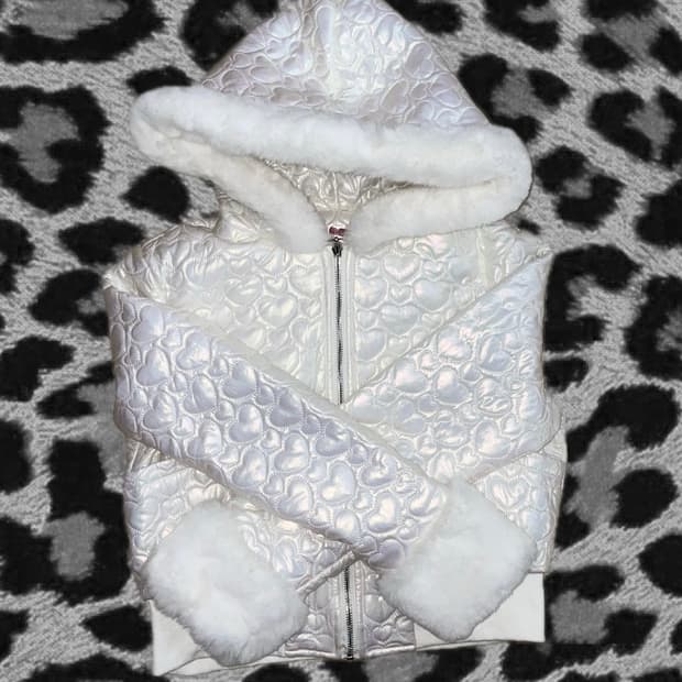 빈티지 갸루 홀로그램 퍼 패딩 달천깔