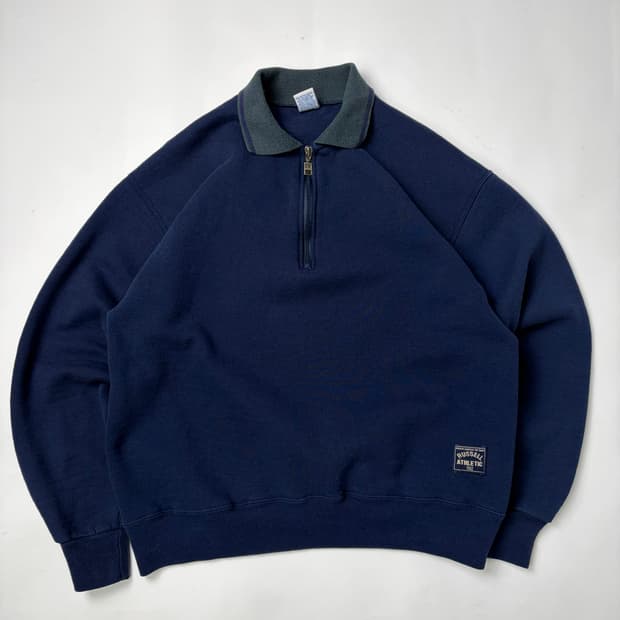90s Russell Quarter Zip Sweatshirt (navy
