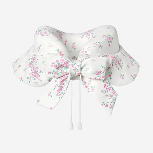 Ribbon Neck Pillow White