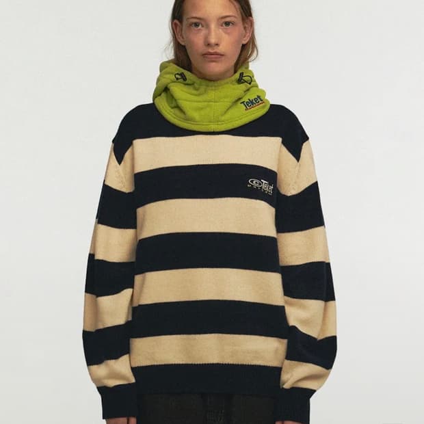 테켓 파자마 스트라이프 니트 M