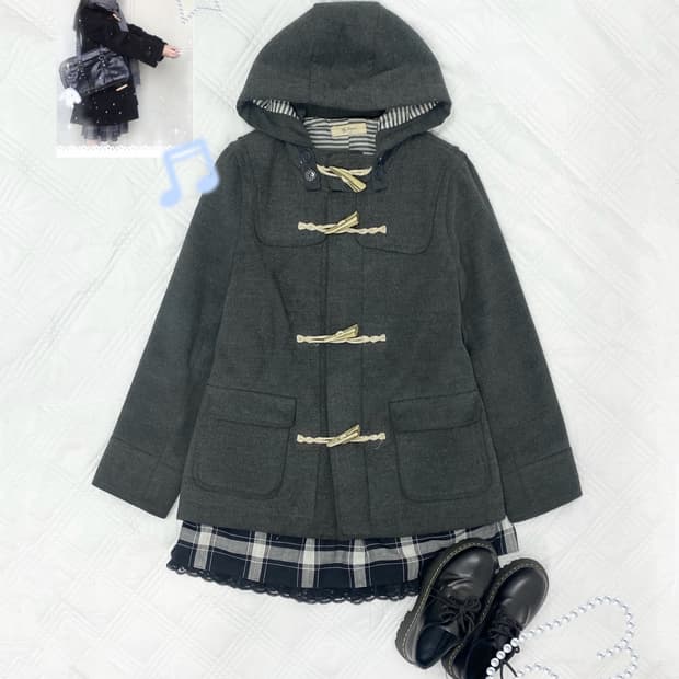 ꒰ঌ 니혼진 도쿄걸 차콜 떡볶이 코트 ໒꒱