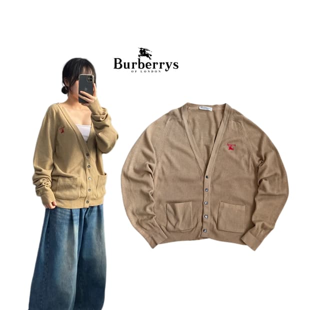 버버리 램스울 니트 가디건