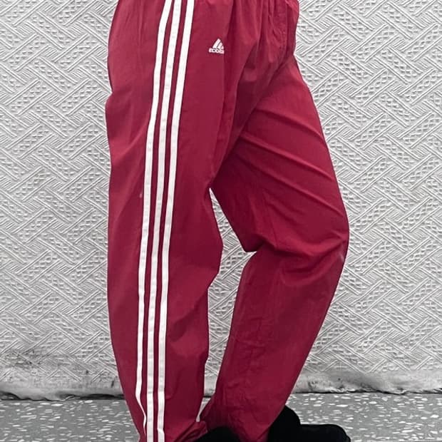 아디다스 올드스쿨 Y2K 다크레드 바람막이 트랙팬츠 XL C08389