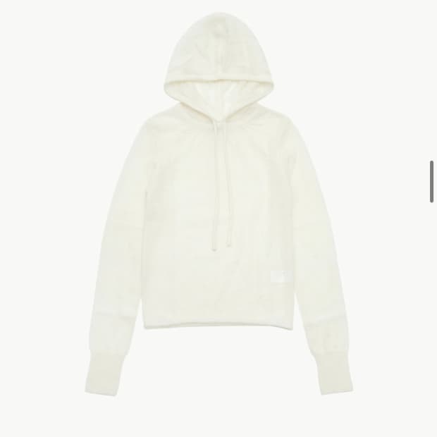 아모멘토 sheer hooded knit ivory