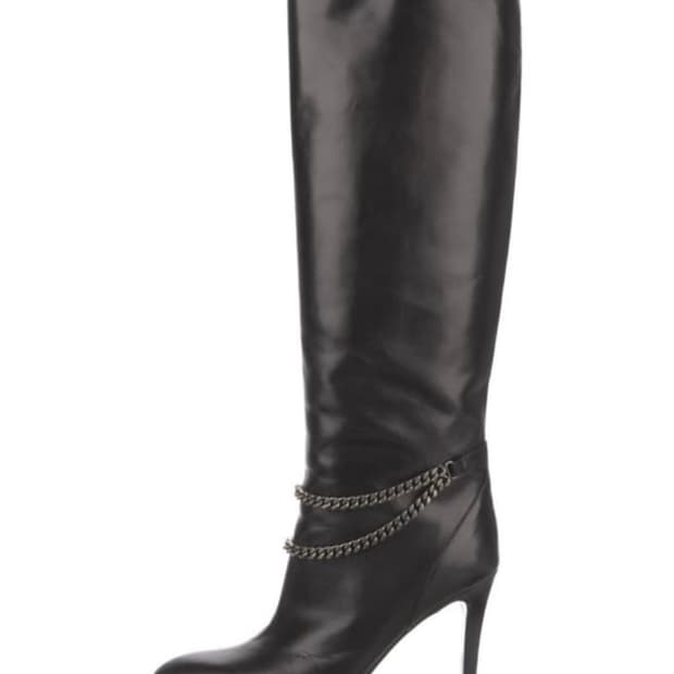 생로랑 체인 하이힐 부츠6cm