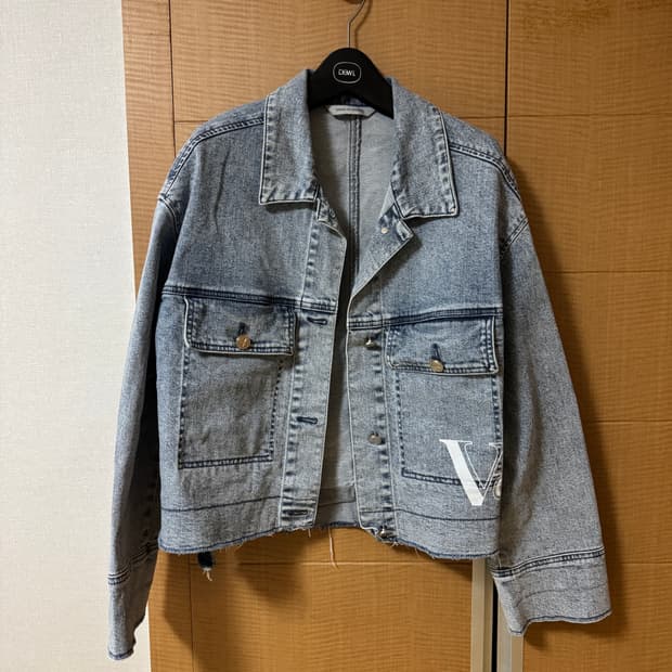 55 한섬 보브 vov 스노우 워싱 데님 자켓