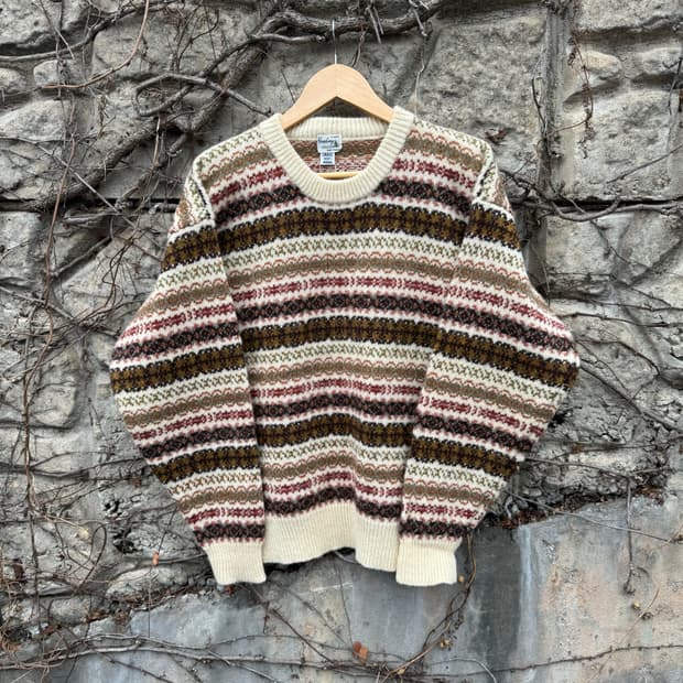 Gembony 핸드메이드 울 페어아일 니트