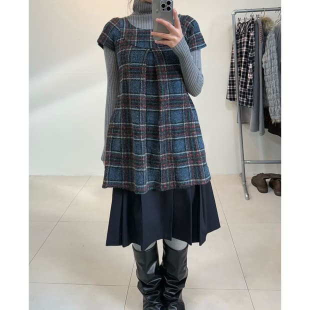 빈티지 체크 원피스