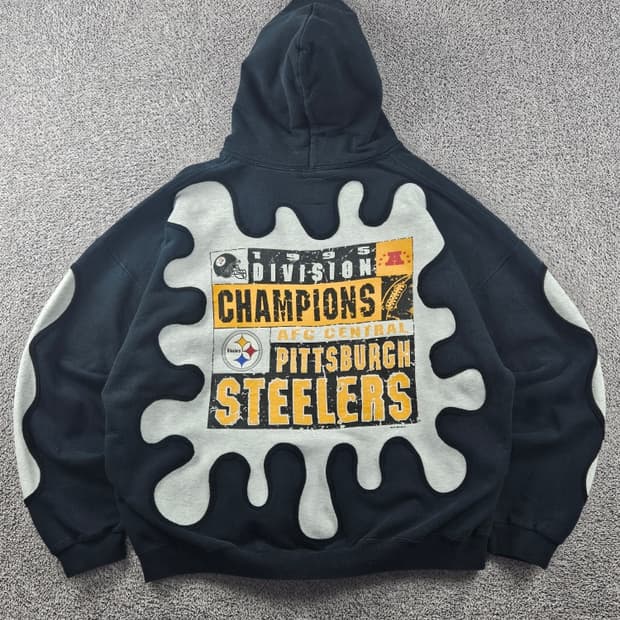 1995 NLF 피츠버그 스틸러스 커스텀 후드 티셔츠(2XL)/11242