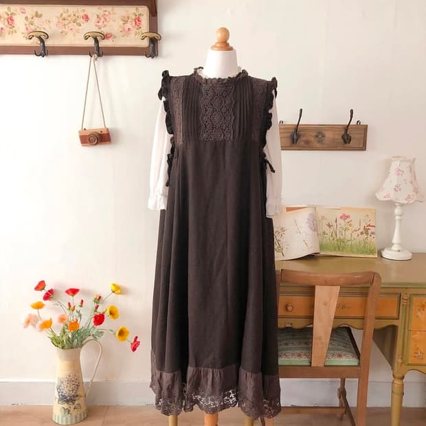 빈티지 유럽 슬리브리스 원피스