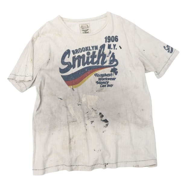 스미스아메리칸 빈티지 데미지 페인팅 와플 티셔츠 (LL)
