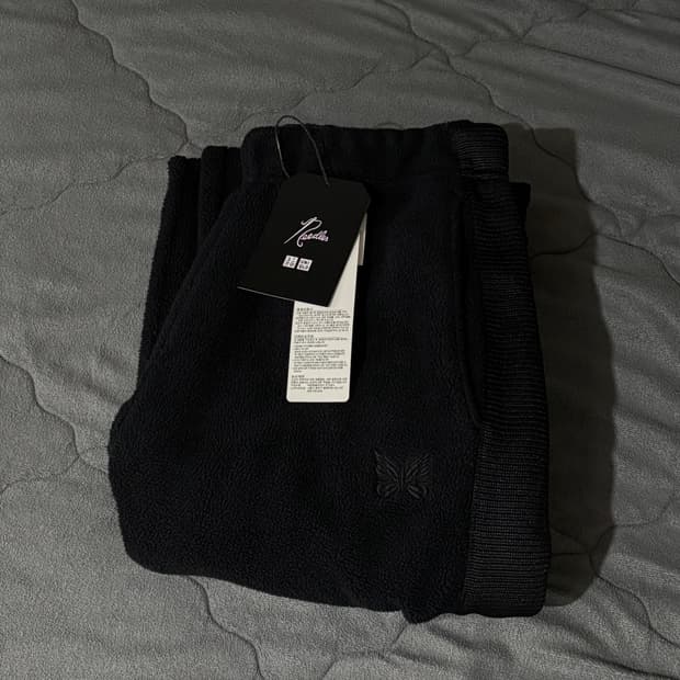 (S)니들스 유니클로 후리스 와이드 팬츠 긴기장 블랙